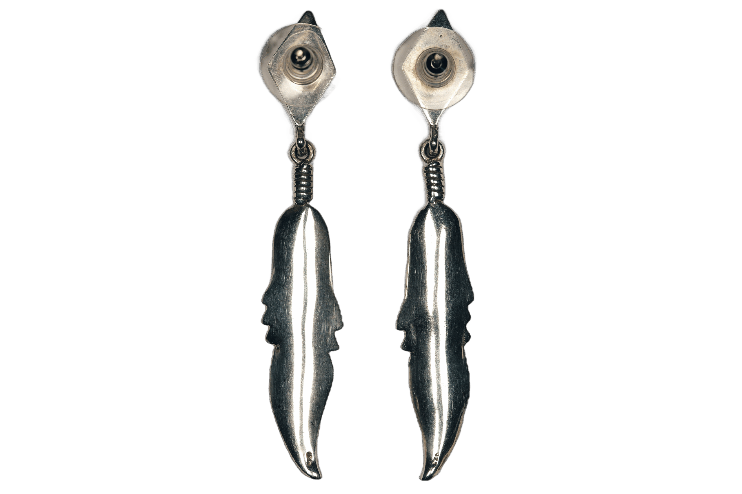 Navajo Sleeping Beauty Silver Bolo Tie Hammered Sterling 0002