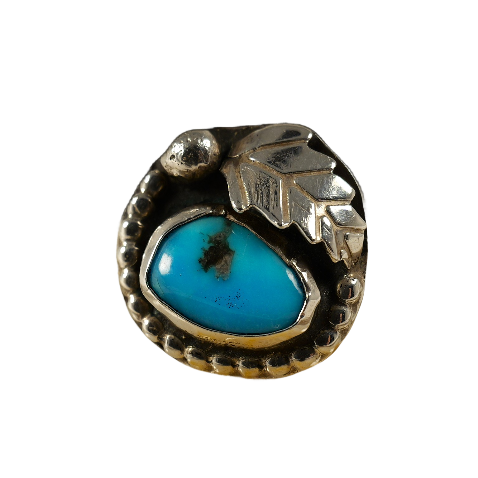 Navajo Sleeping Beauty Silver Bolo Tie Hammered Sterling 0009